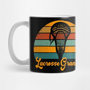 Vintage Lacrosse Grandpa Retro Sunset Mug